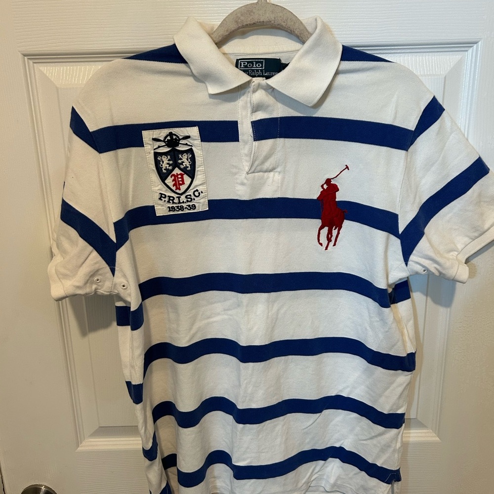 Polo Ralph Lauren White and Blue Striped Shirt